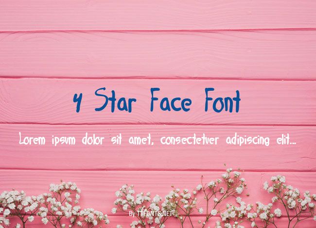 4 Star Face Font example